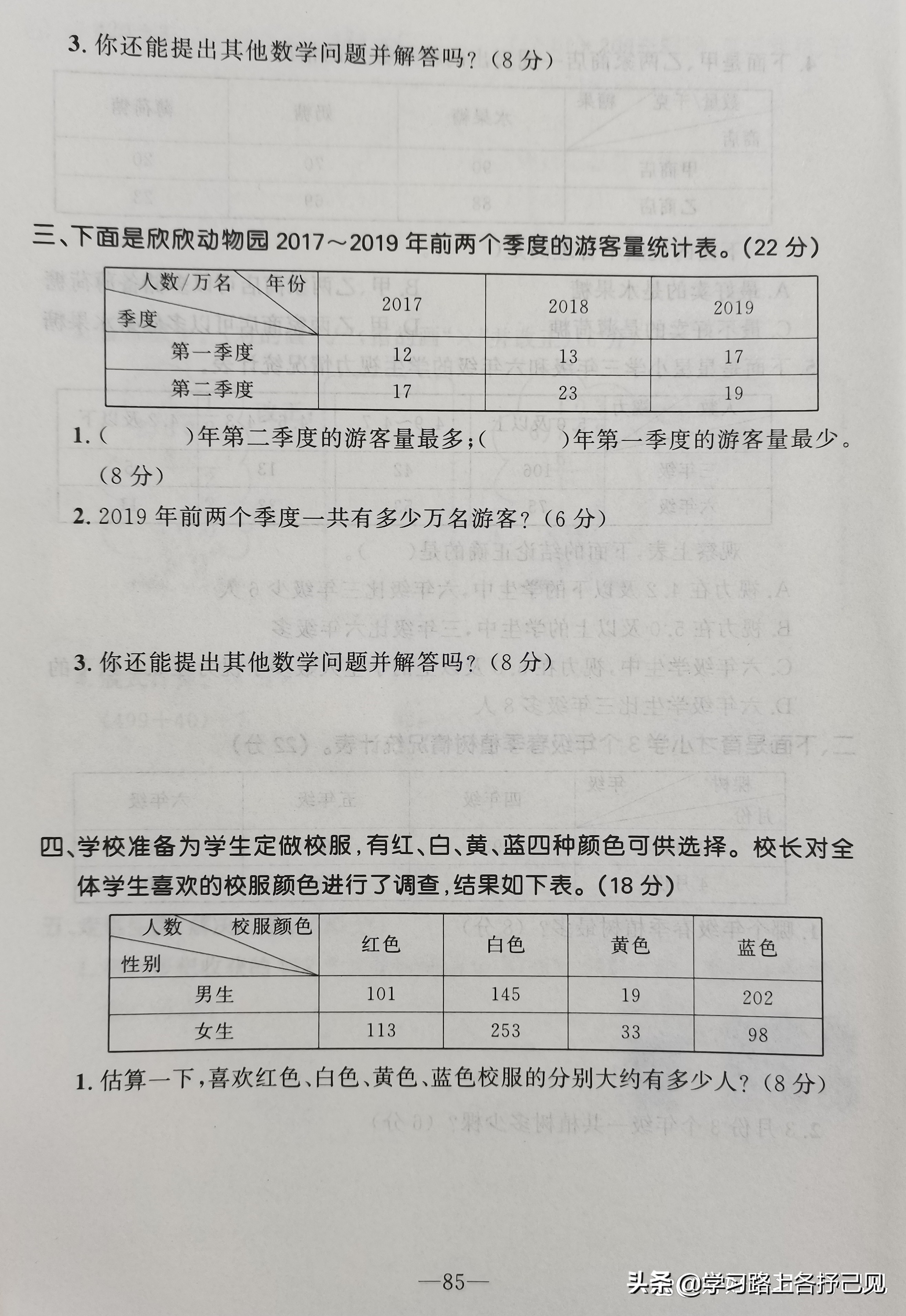 复式统计表分析_数学应用生活_统计学习方法