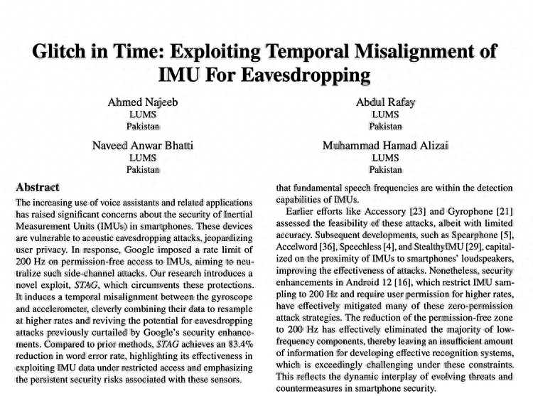 简直无孔不入！有学者发现IMU传感器也能窃听
