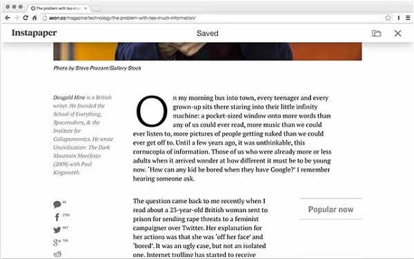 Instapaper插件分享至手机应用社交网络_Instapaper插件支持文件夹功能收藏组织文章_instapaper插件下载