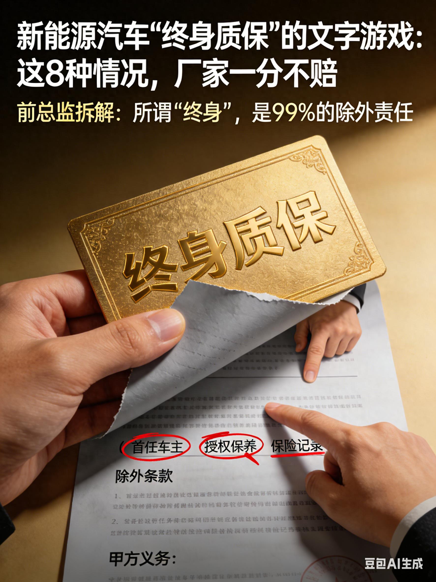 kiayun手机版登录 新能源汽车“终身质保”的文字游戏：这8种情况，厂家一分不赔